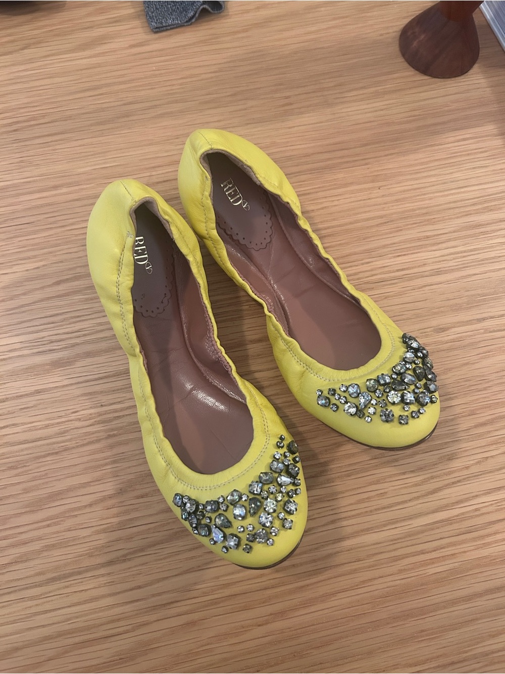 Yellow Embellished Women's Ballet Flats - Red Valentino